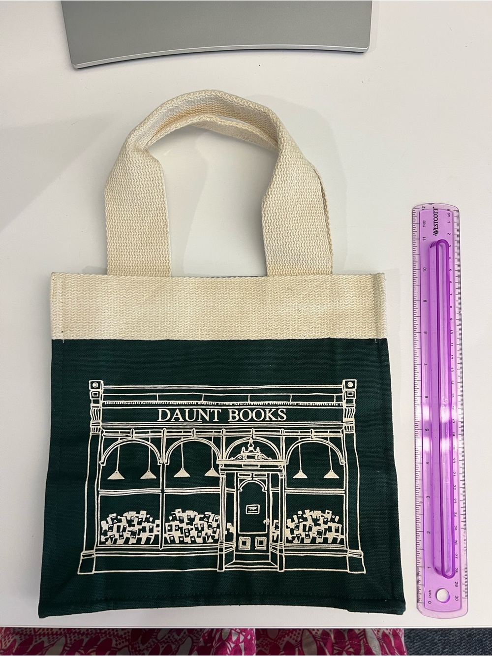 Daunt Books Mini Dark Green Canvas Tote Bag London